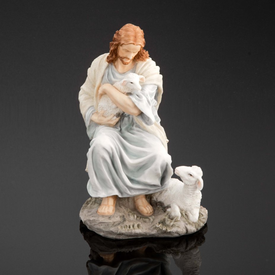 Статуэтка "Иисус с ягненком" Veronese, полистоун, Тайвань, 2023 г.