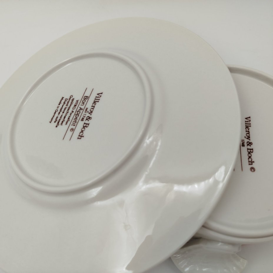 Набор для подачи бульона (бульонница),  коллекция Bon Appetit, фарфор, vitro, Villeroy & Boch, Германия, 1983-1989 гг.