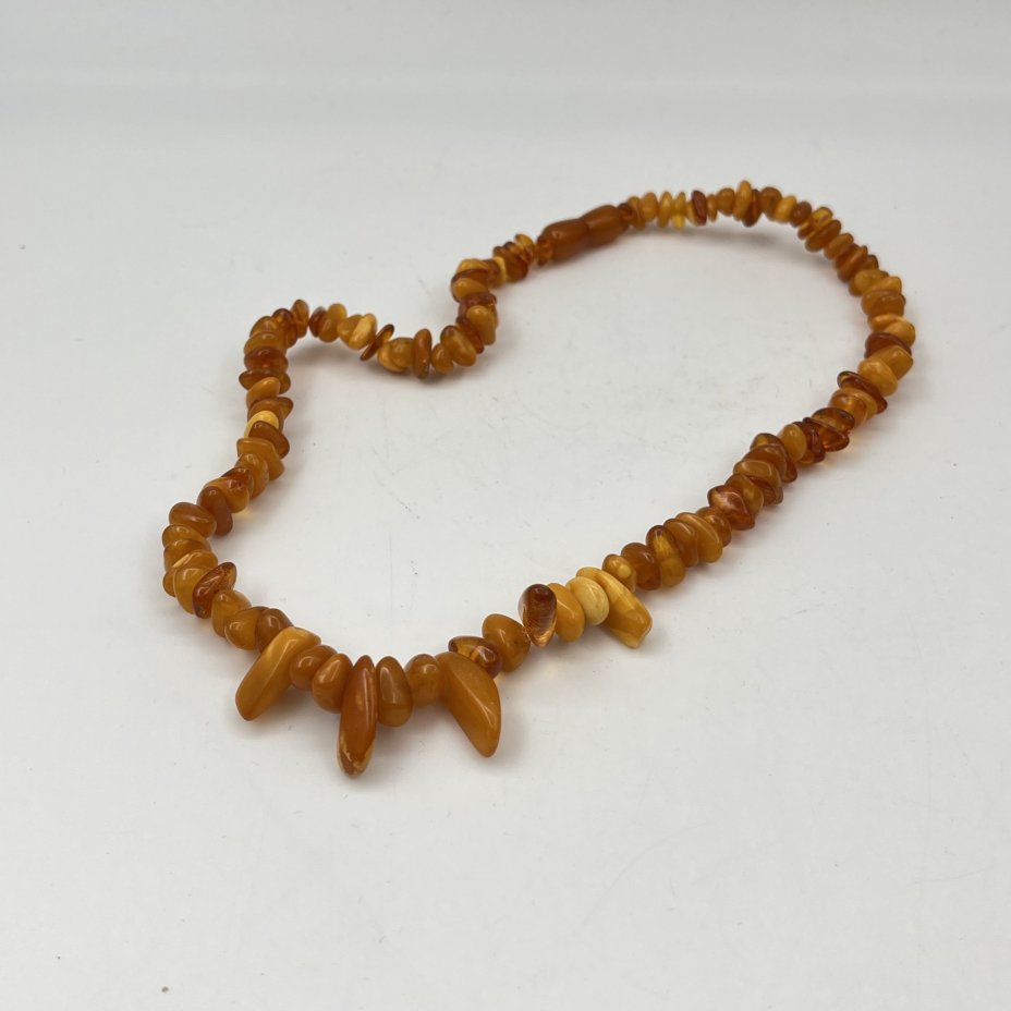 Бусы винтажные с бусинами различных форм и размеров, янтарь, СССР, 1970-1990 гг.