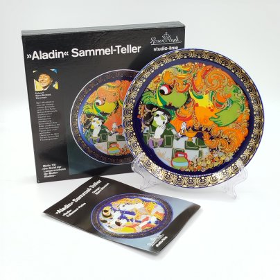 Тарелка настенная из серии "Aladin und Wunderlampe" ("Аладин и волшебная лампа") по мотивам сказки "Тысяча и одна ночь", Мотив VII, дизайнер Bjorn Wiinblad, Rosenthal (Розенталь)