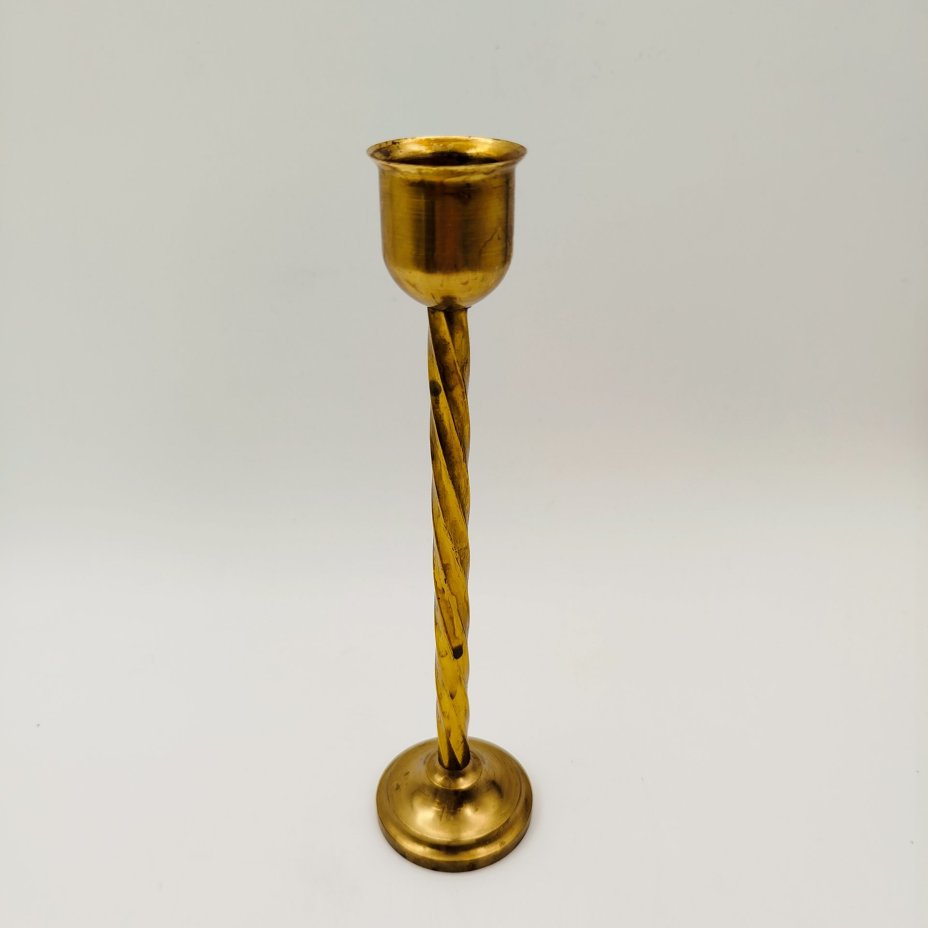 Подсвечник для одной свечи на витом основании, латунь, литьё, Российская империя, 1890-1915 гг.