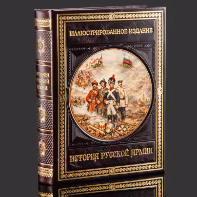 Книга в кожаном переплете "История Русской армии"