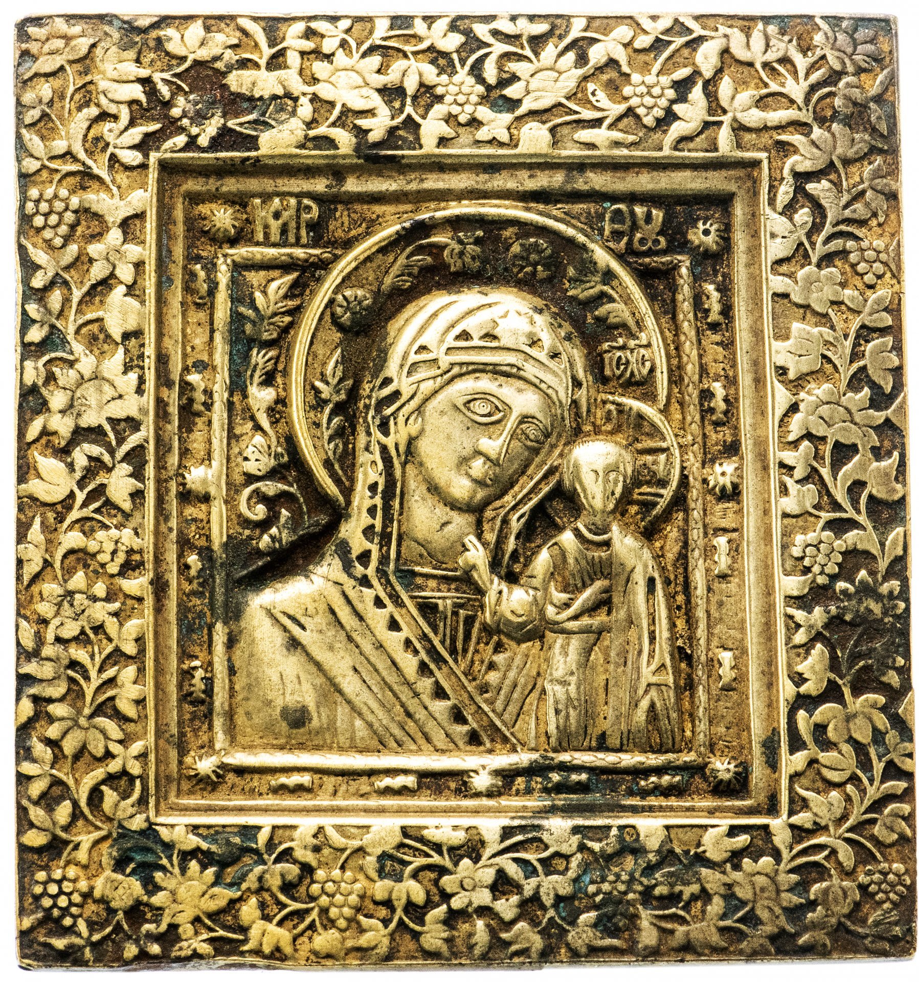 Икона Казанской Божией Матери, бронза, литье, Российская Империя, 1850-1890 гг.
