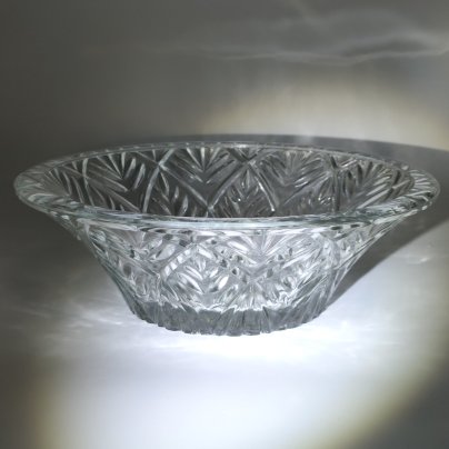 Фруктовница (конфетница) с растительным декором, хрусталь, СССР, 1970-1990 гг.