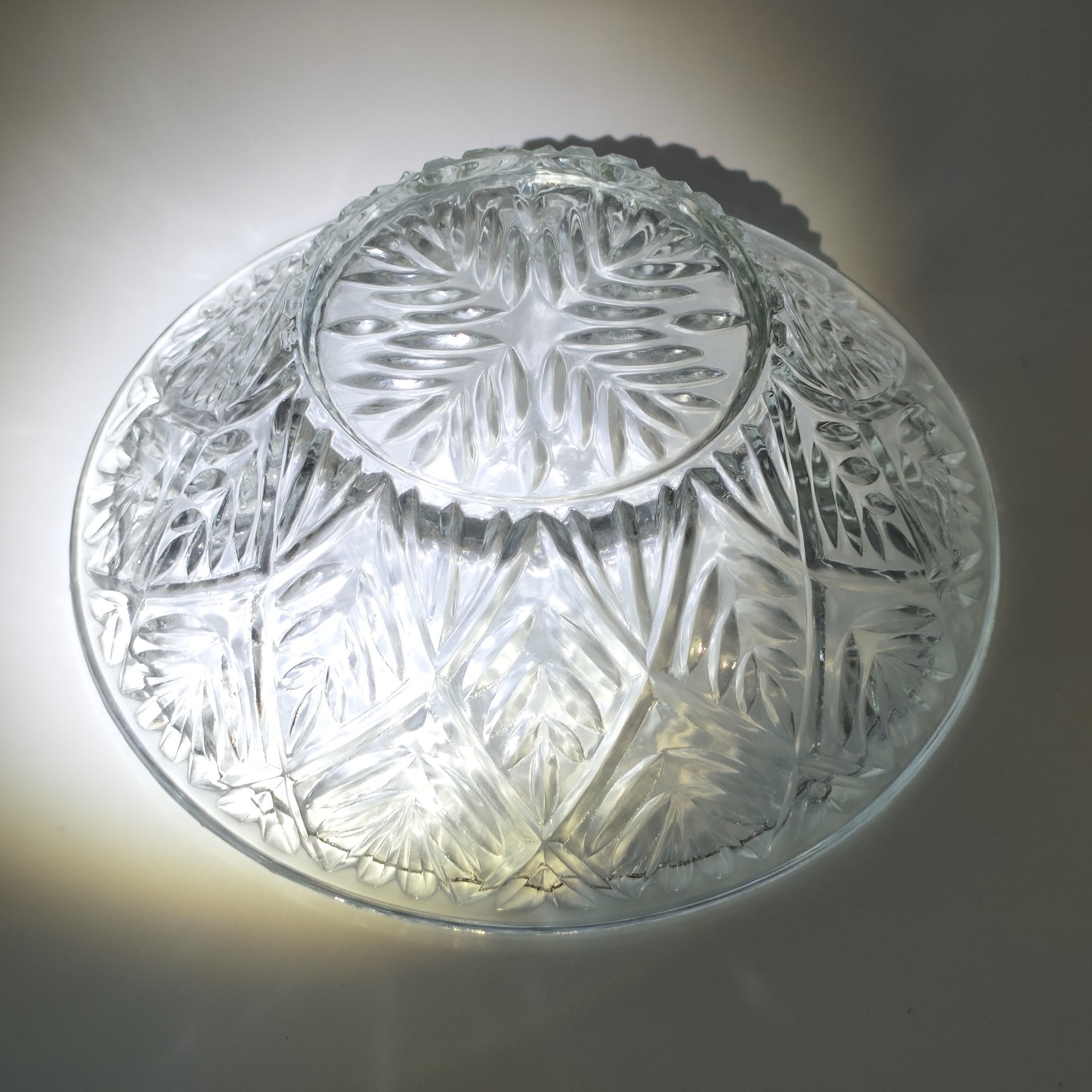 Фруктовница (конфетница) с растительным декором, хрусталь, СССР, 1970-1990 гг.