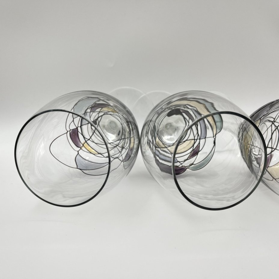 Кувшин с комплектом бокалов на 4 персоны с витражным декором