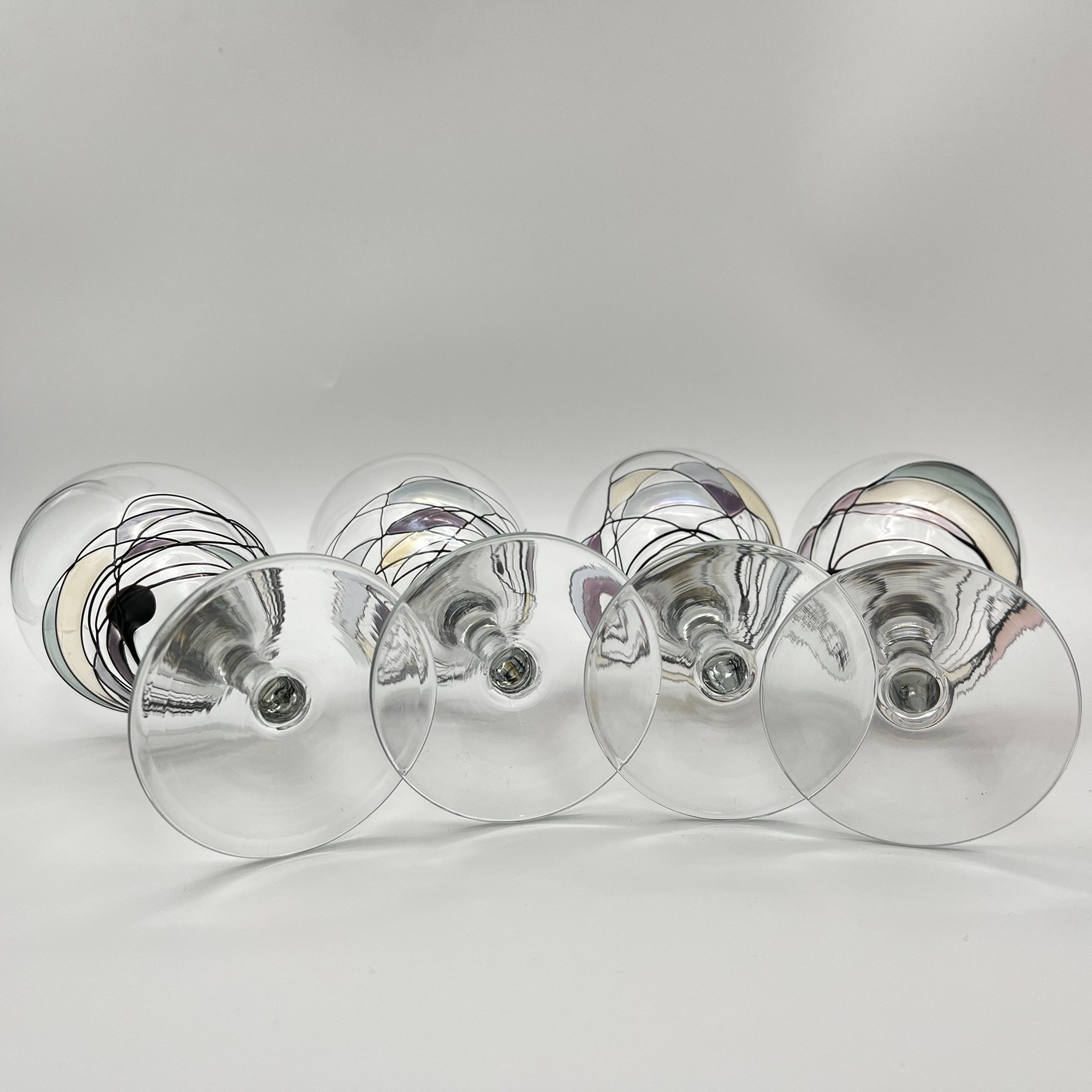 Кувшин с комплектом бокалов на 4 персоны с витражным декором