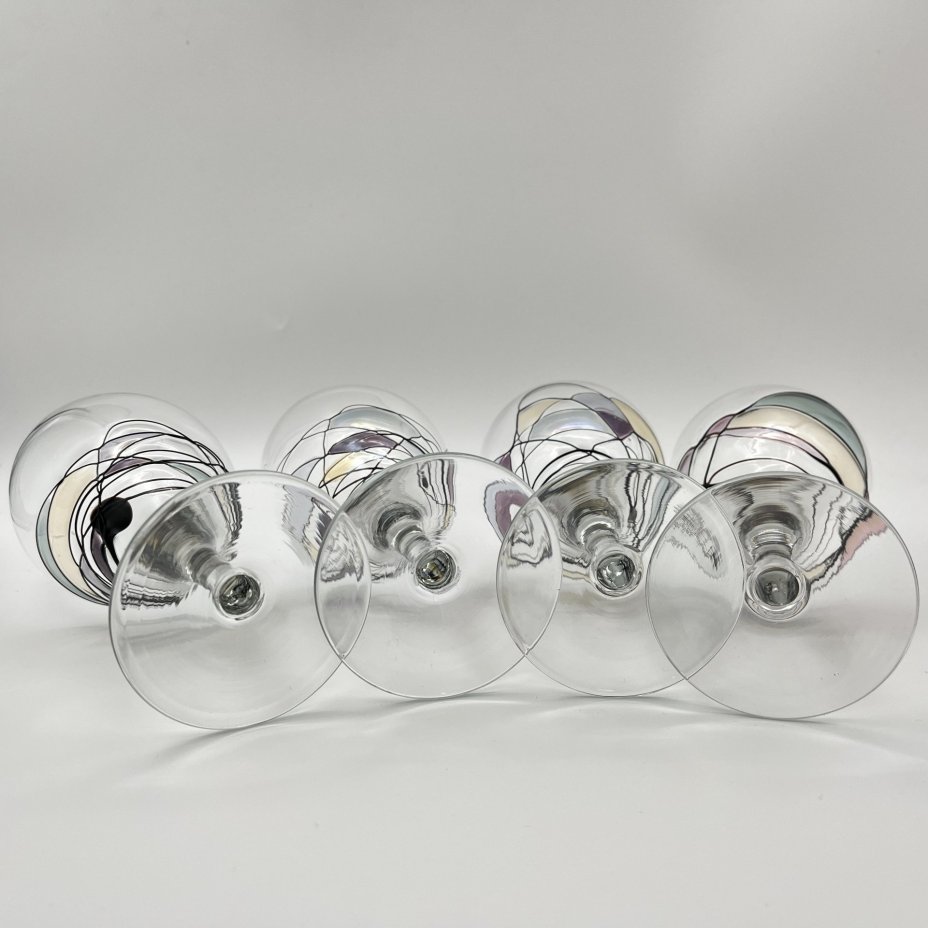 Кувшин с комплектом бокалов на 4 персоны с витражным декором