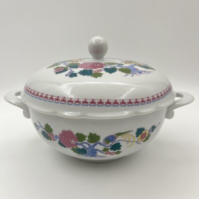 Супница "Райские птицы", выполненная в восточном стиле, фарфор, деколь, Kahla, ГДР, 1968-1987 гг.