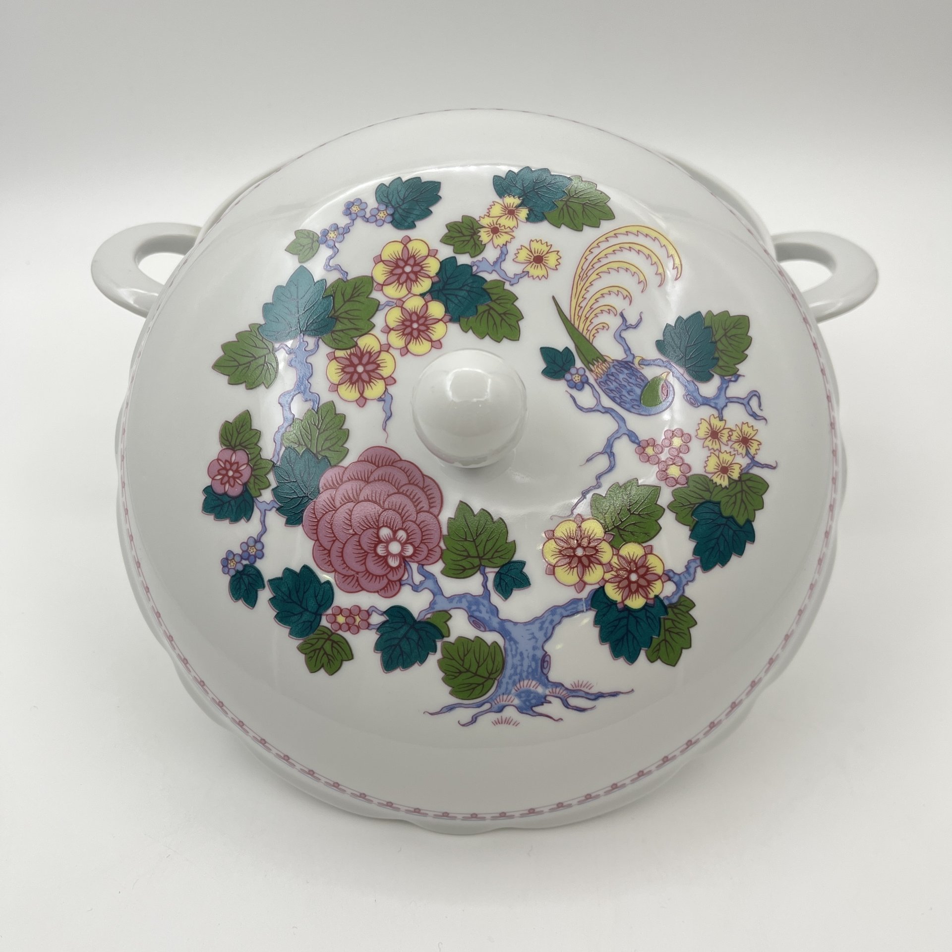 Супница "Райские птицы", выполненная в восточном стиле, фарфор, деколь, Kahla, ГДР, 1968-1987 гг.