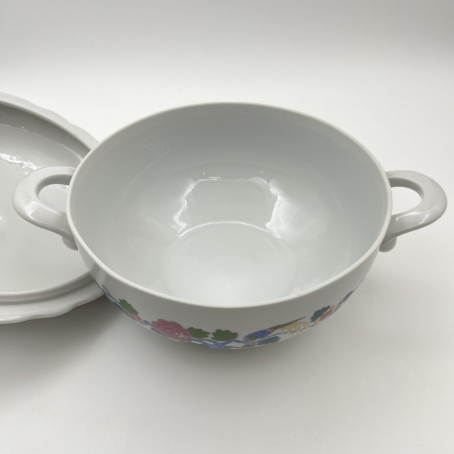 Супница "Райские птицы", выполненная в восточном стиле, фарфор, деколь, Kahla, ГДР, 1968-1987 гг.