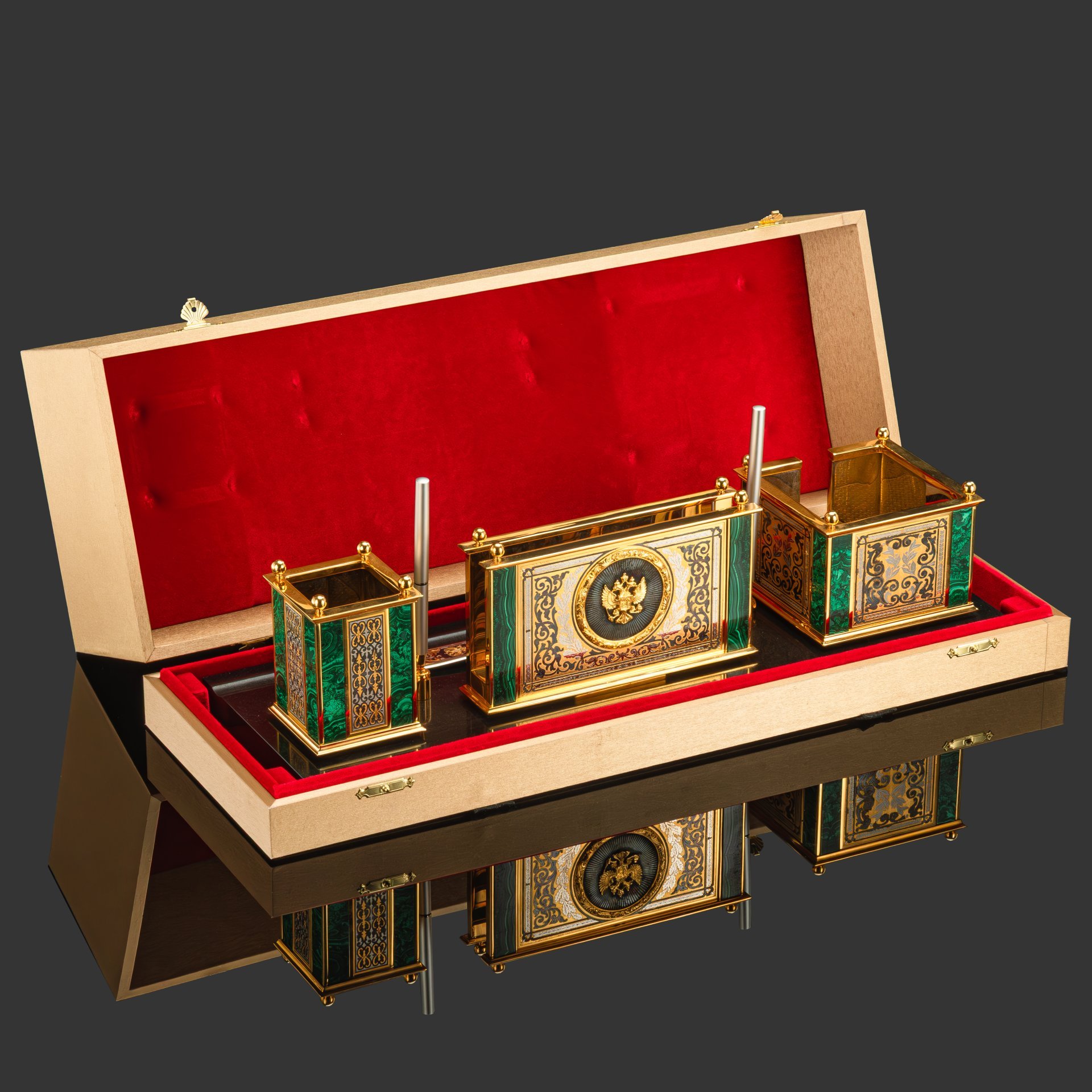 Набор письменный "Малахит"