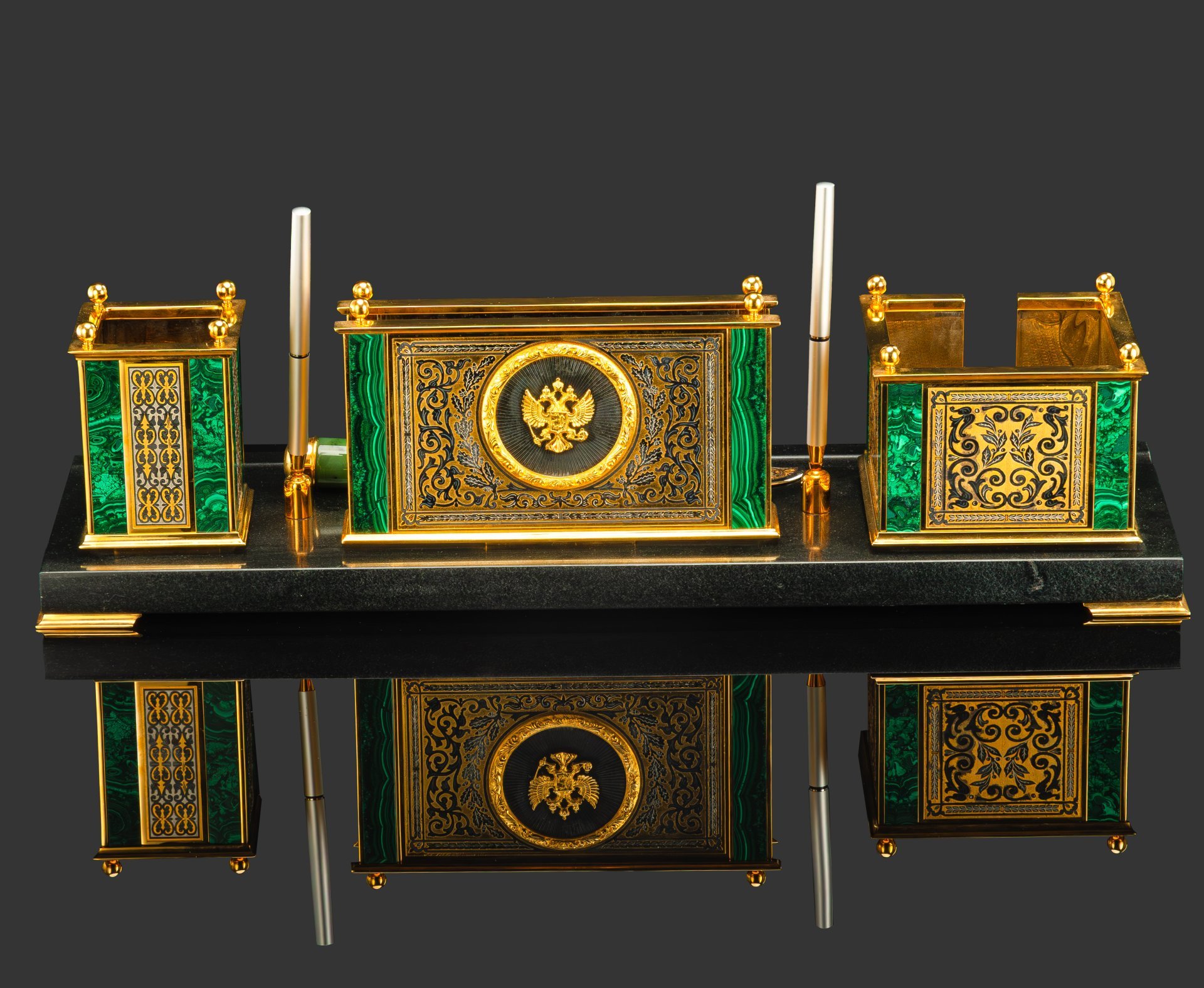 Набор письменный "Малахит"