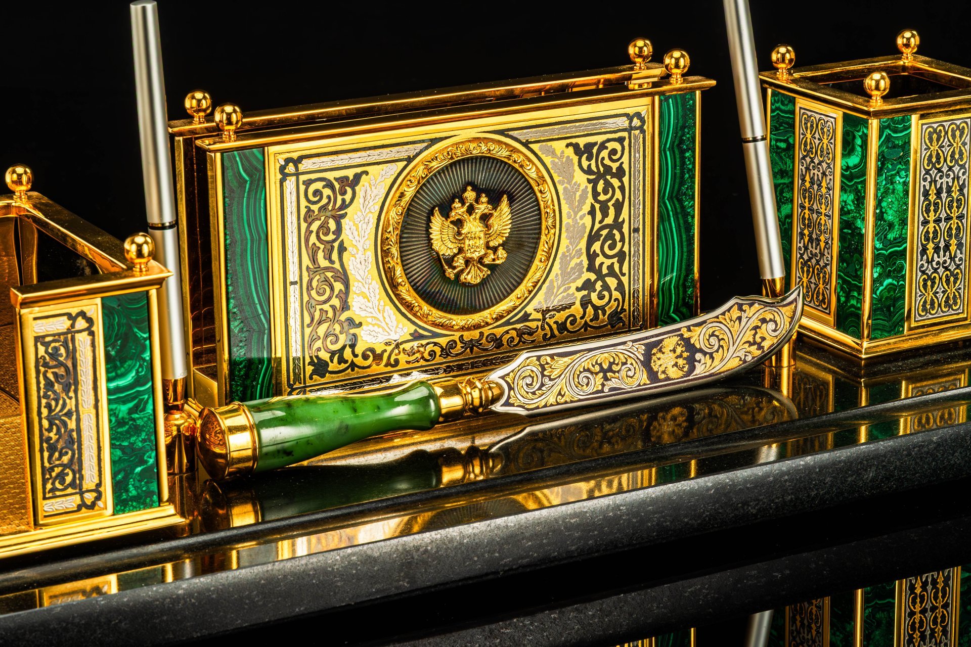 Набор письменный "Малахит"