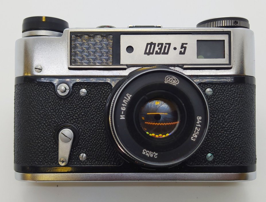 Фотоаппарат "ФЭД-5" с объективом "Индустар-61 Л/Д" в оригинальном кофре, металл, пластик, стекло, кожа, Харьковский машиностроительный завод им. Дзержинского (ФЭД), Харьковский машиностроительный завод им. Дзержинского (ФЭД)
