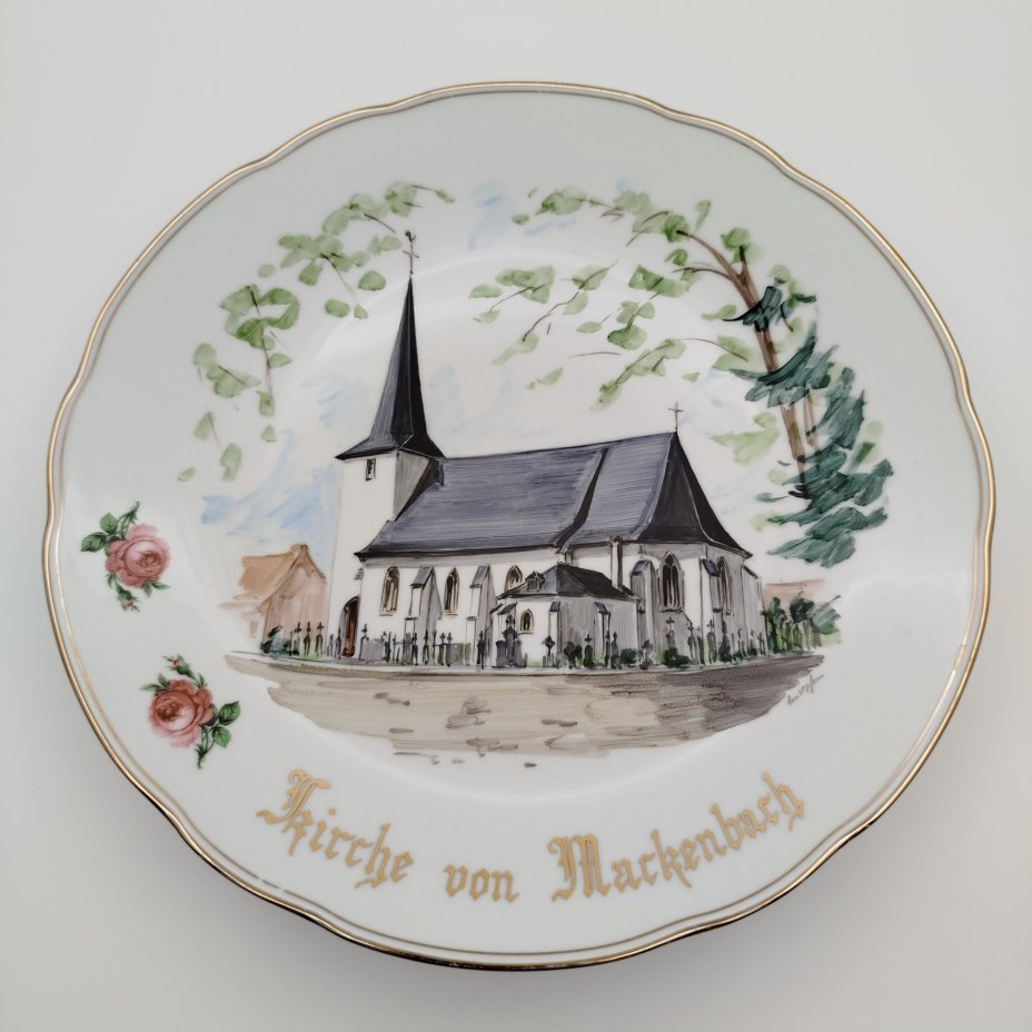 Тарелка "Kirche von Mackenbach" (Макенбахская церковь/кирха Святого Лаврентия. Центр паломничества), Schirnding Feston Bavaria