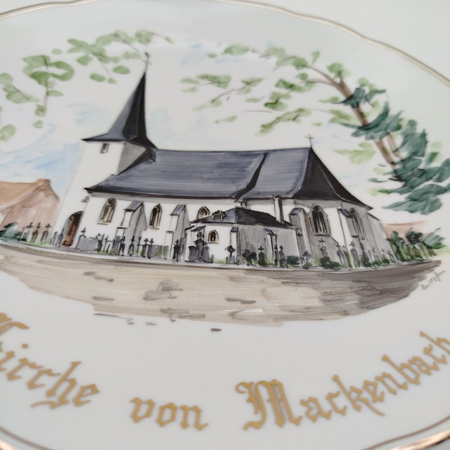 Тарелка "Kirche von Mackenbach" (Макенбахская церковь/кирха Святого Лаврентия. Центр паломничества), Schirnding Feston Bavaria