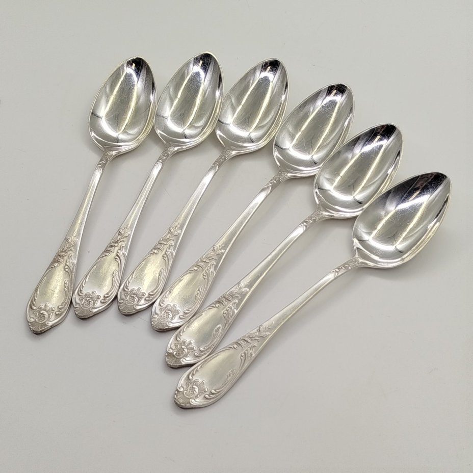 Набор столовых ложек с растительным декором на 6 персон