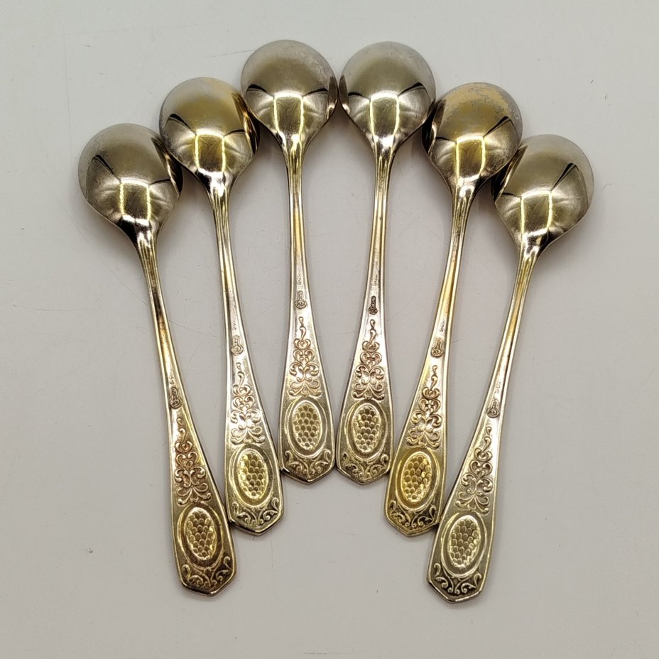 Набор из шести чайных ложек с растительным декором