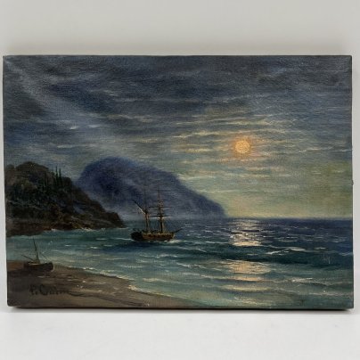 Картина "Морской пейзаж. Ночь" (название условное)