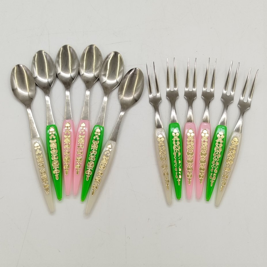 Набор десертных приборов (вилки и ложки, 12 шт.) на 6 персон, в коробке