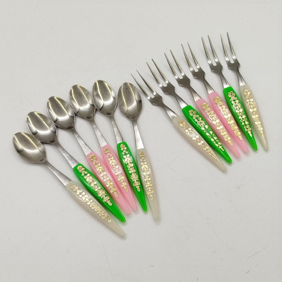 Набор десертных приборов (вилки и ложки, 12 шт.) на 6 персон, в коробке