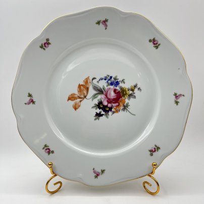 Блюдо "Мейсенский букет", фарфор, деколь, золочение, Bohemia (Neurohlau), Чехословакия, 1970-1990 гг.
