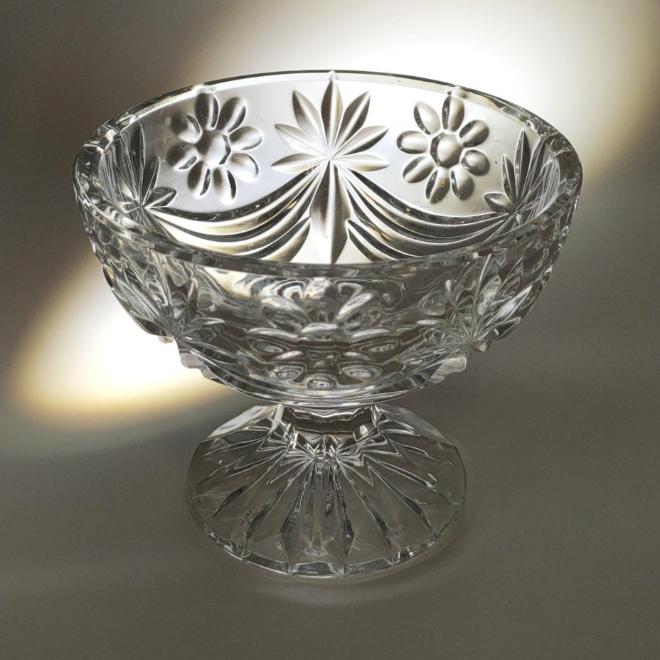 Креманка с цветочным декором, хрусталь, Бахметьевская артель, Российская Федерация, 2000-2015 гг.