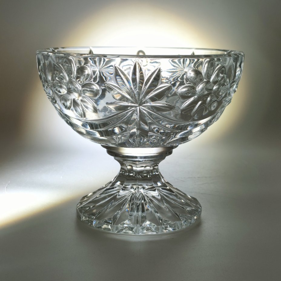 Креманка с цветочным декором, хрусталь, Бахметьевская артель, Российская Федерация, 2000-2015 гг.