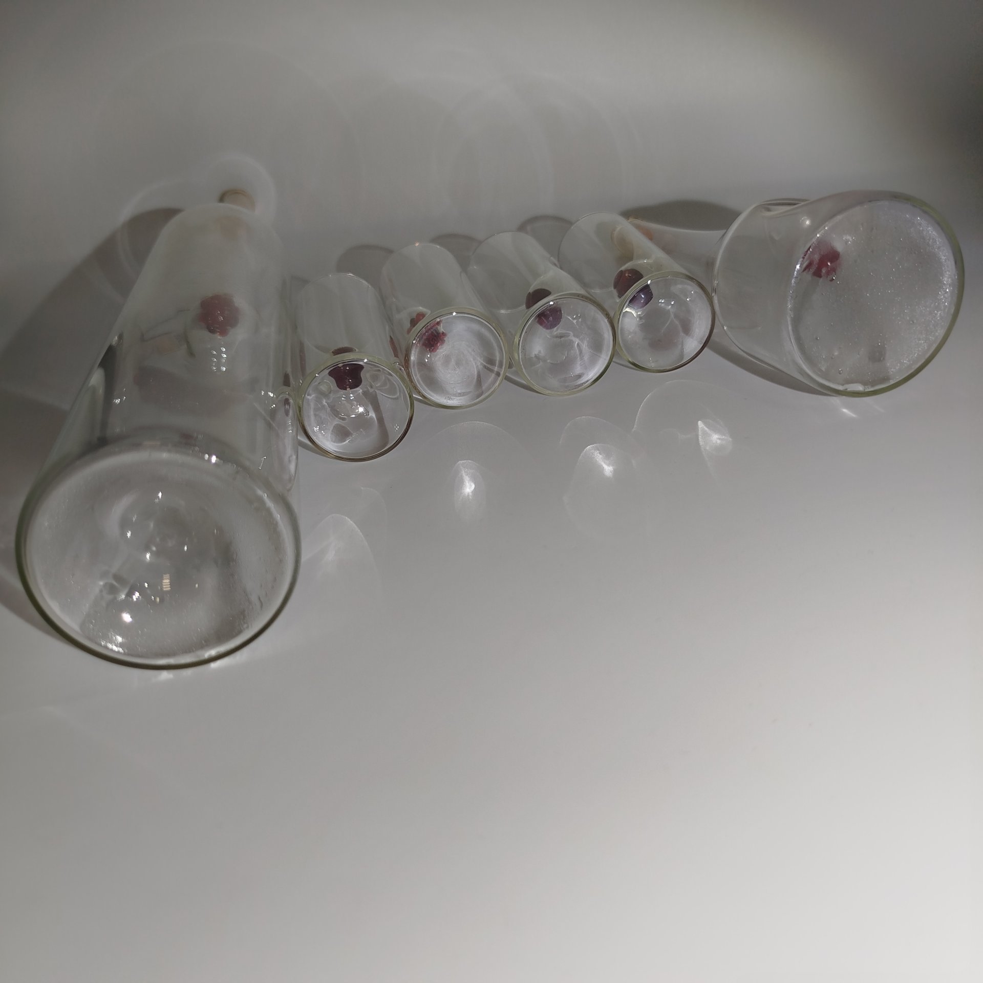 Набор для ягодных настоек на 4 персоны (6 предметов), стекло, дерево, Западная Европа, 1980-2000 гг.