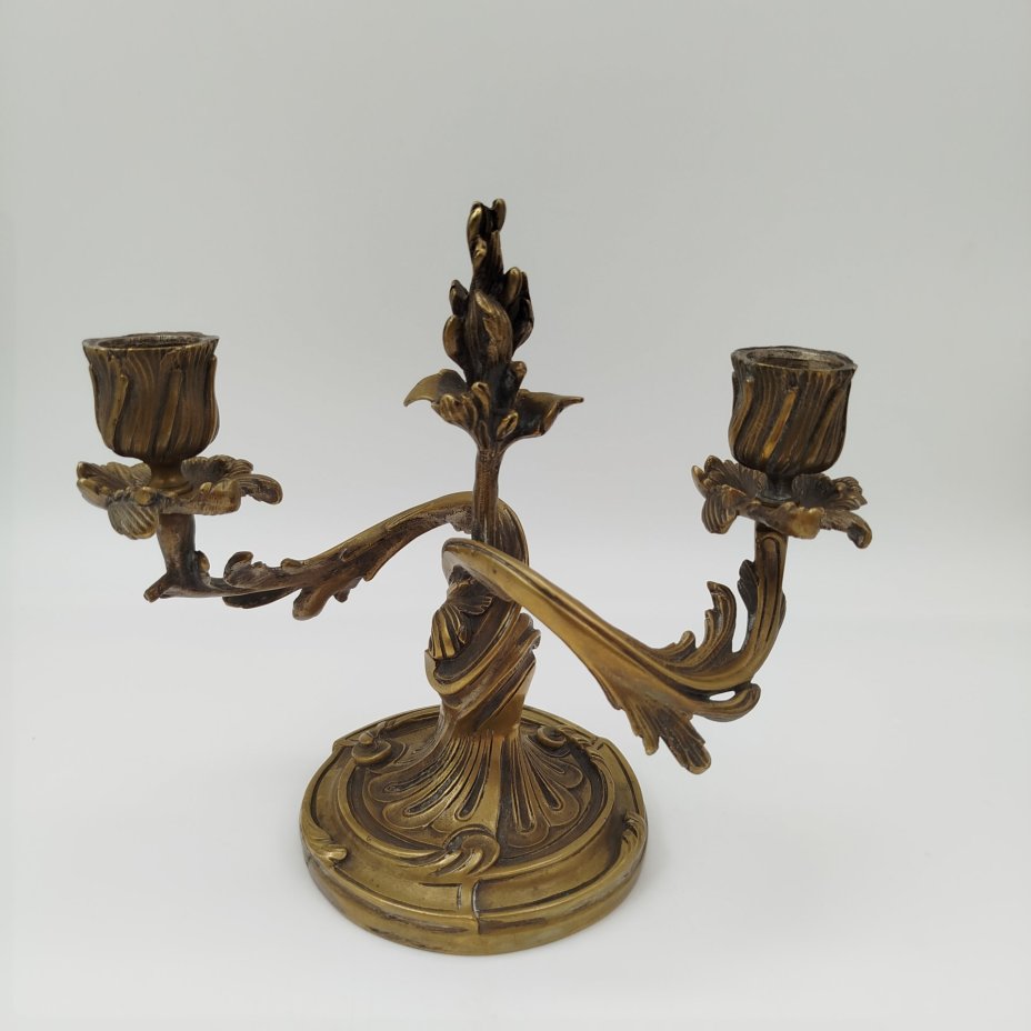 Подсвечник на две свечи, выполненный в стиле модерн, бронза, литье, Европа, 1950-1970 гг.