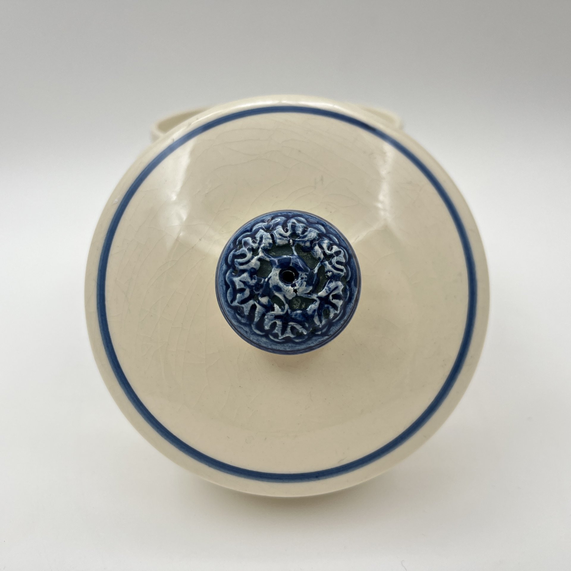 Конфетница (горшочек для фуа-гра)  "Ribeauvillé", фаянс, деколь с подрисовкой, Sarreguemines, Франция, 1950-1960 гг.