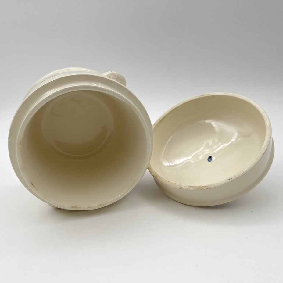 Конфетница (горшочек для фуа-гра)  "Ribeauvillé", фаянс, деколь с подрисовкой, Sarreguemines, Франция, 1950-1960 гг.