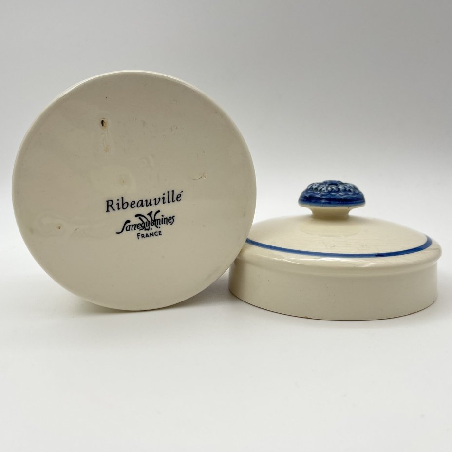 Конфетница (горшочек для фуа-гра)  "Ribeauvillé", фаянс, деколь с подрисовкой, Sarreguemines, Франция, 1950-1960 гг.