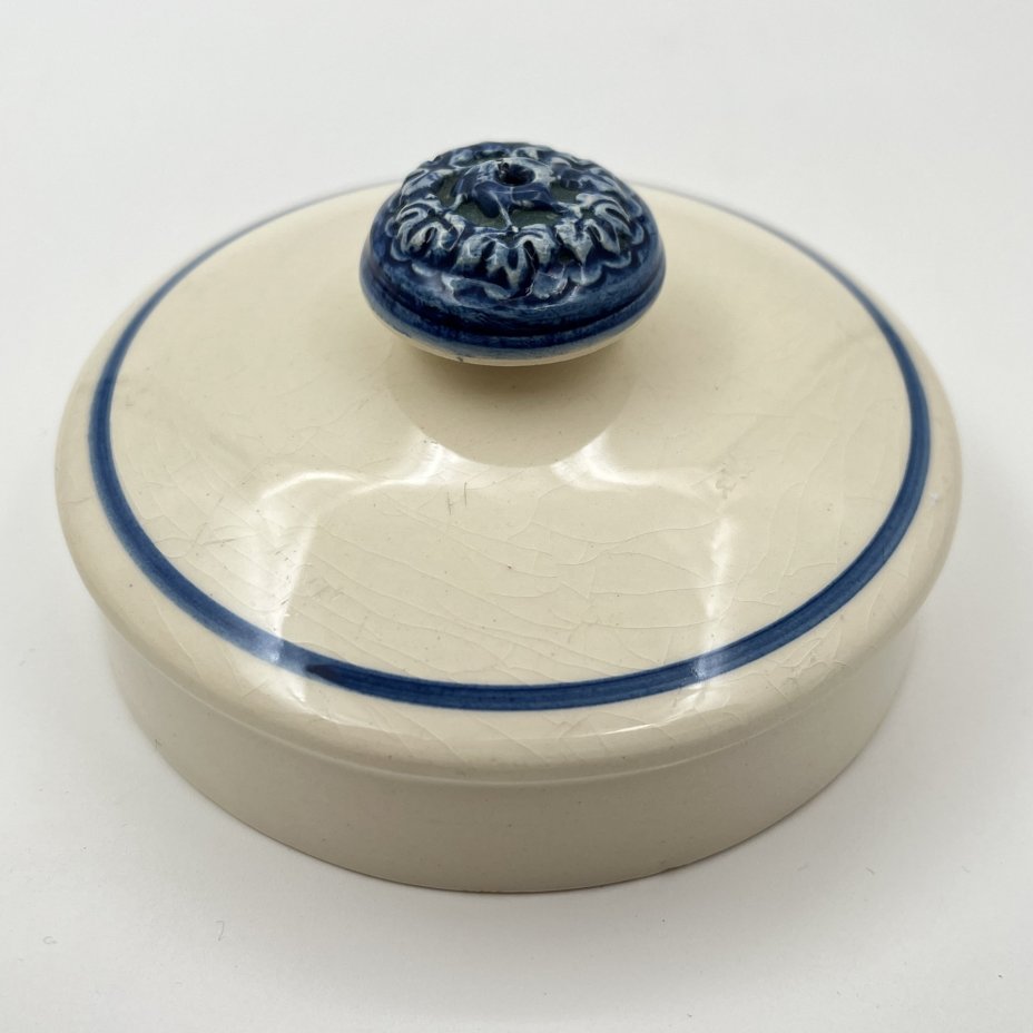 Конфетница (горшочек для фуа-гра)  "Ribeauvillé", фаянс, деколь с подрисовкой, Sarreguemines, Франция, 1950-1960 гг.