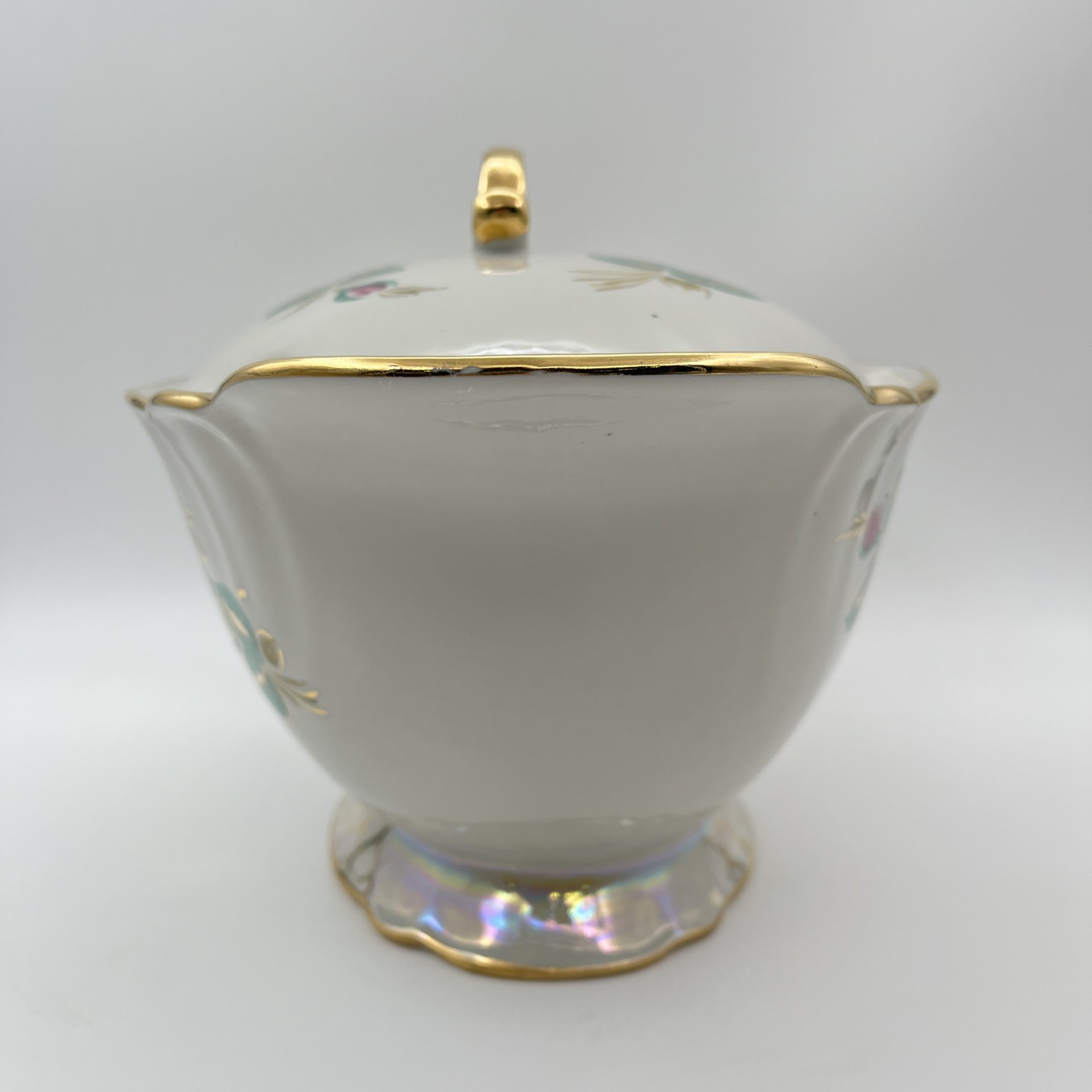 Супница/террина с цветочным декором, фарфор, роспись, люстр, золочение, Барановский фарфоровый завод, СССР, 1970-1991 гг.