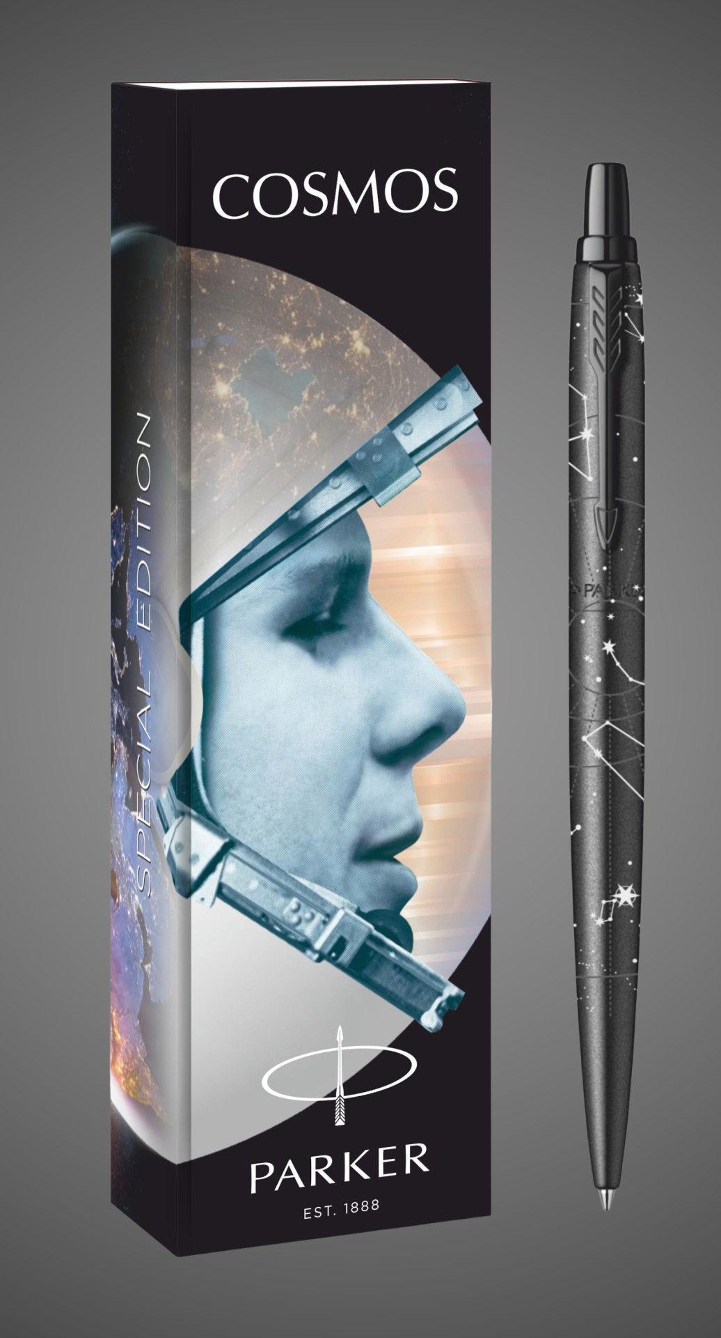 Шариковая ручка Parker Jotter XL Special Edition COSMOS в подарочной упаковке, цвет: Black, стержень: Mblue, Покрытия: PVD-покрытие, лак, нержавеющая сталь