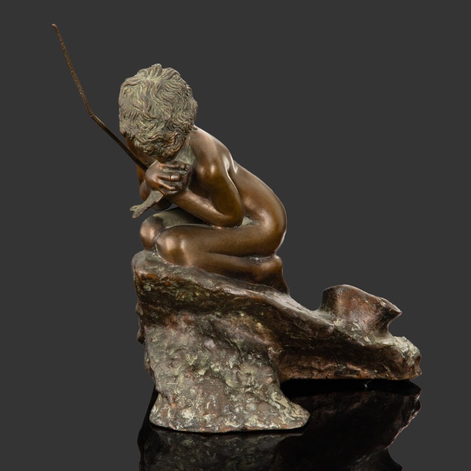 Скульптура "Il Pescatoriello Marvasi (Мальчик-рыбак Марваси)", по модели скульптора  Vincenzo Gemito (Винченцо Гемито), бронза, литье, Италия, 1930-1970 гг.