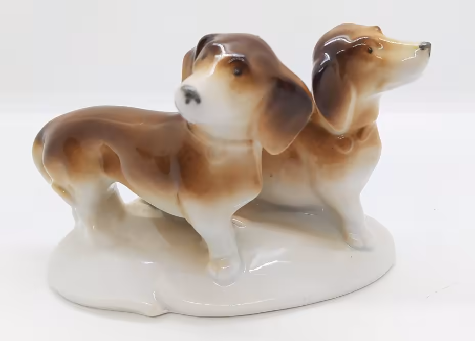 Статуэтка "Таксы", VEB Porzellanfiguren Lippelsdorf (Липпельсдорф)