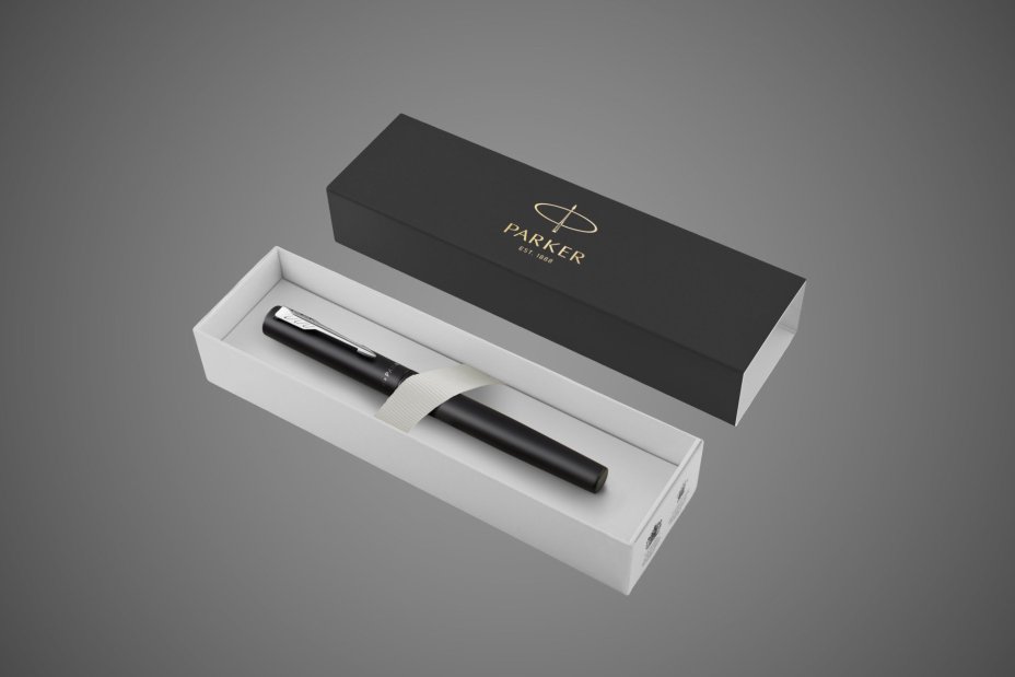 Ручка-роллер Parker Vector XL Black CT, стержень: F, цвет чернил:black, в подарочной упаковке, Металлы: нержавеющая сталь, пластик