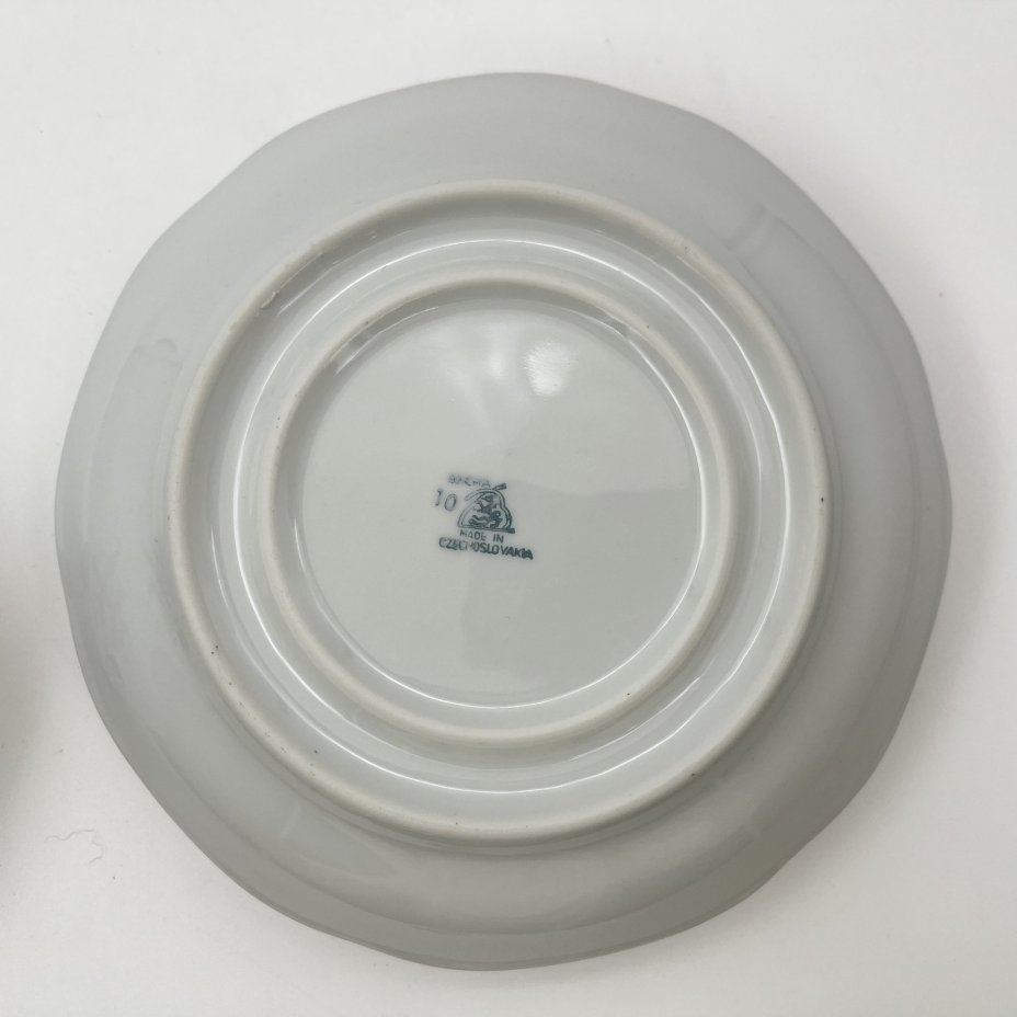 Масленка с цветочным декором, фарфор, деколь, золочение, Bohemia (Neurohlau), Чехословакия, 1970-1990 гг.