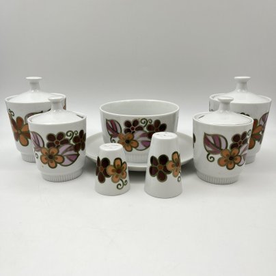 Набор для сервировки стола (7 предметов), украшенный цветочным декором