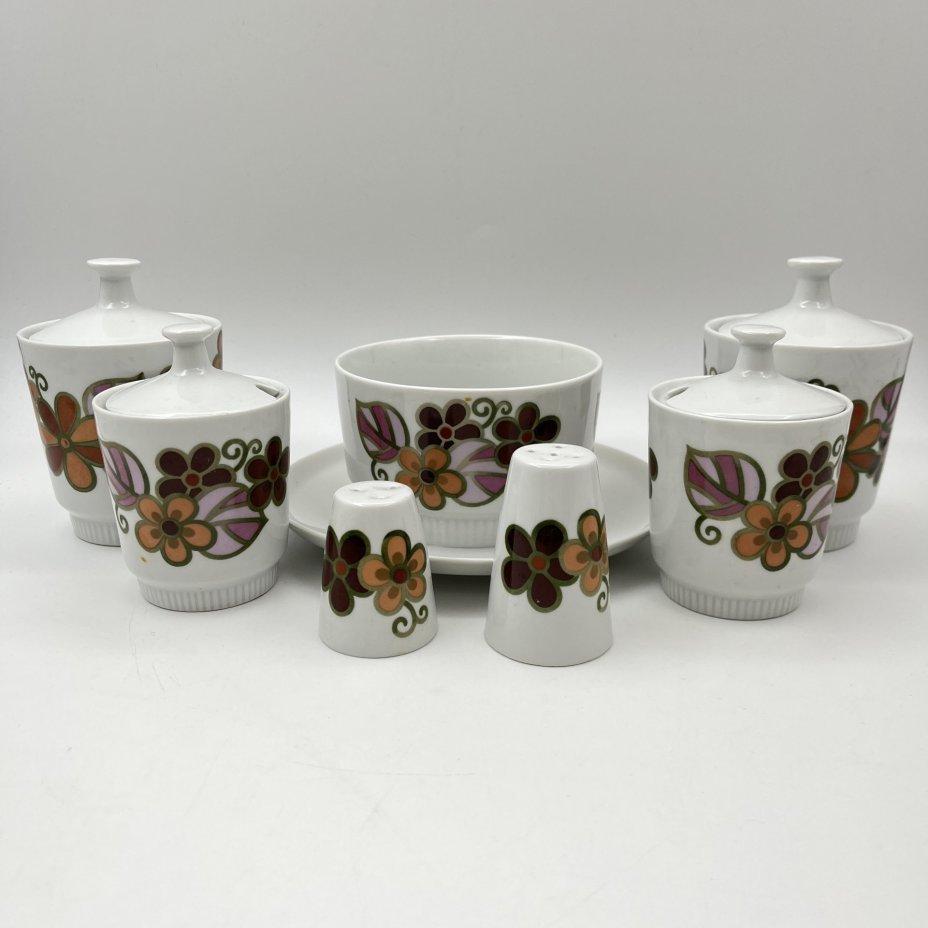 Набор для сервировки стола (7 предметов), украшенный цветочным декором