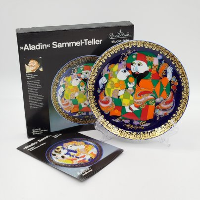 Тарелка настенная из серии "Aladin und Wunderlampe" ("Аладин и волшебная лампа") по мотивам сказки "Тысяча и одна ночь", Мотив III, дизайнер Bjorn Wiinblad, Rosenthal (Розенталь)