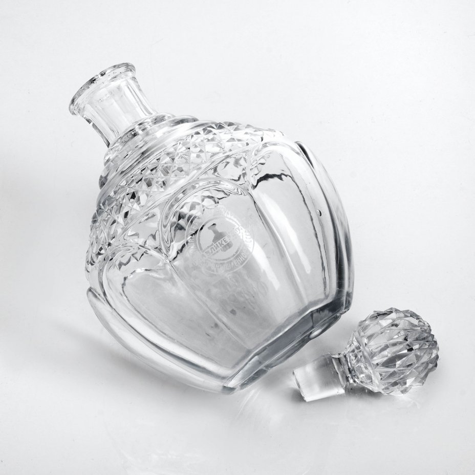 Штоф с надписью "Главликёр водка", стекло, СССР, 1950-1970 гг.
