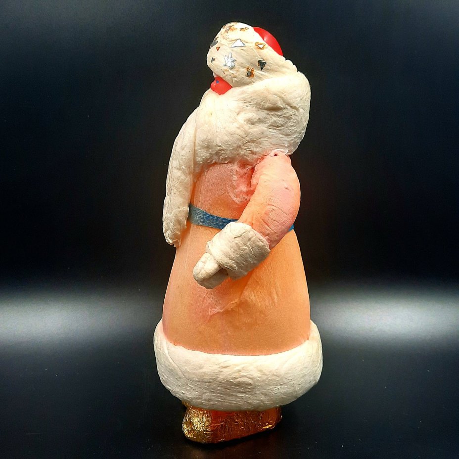 Игрушка под ёлку "Дед Мороз", вата, пластик, бумага, СССР, 1960-1990 гг.