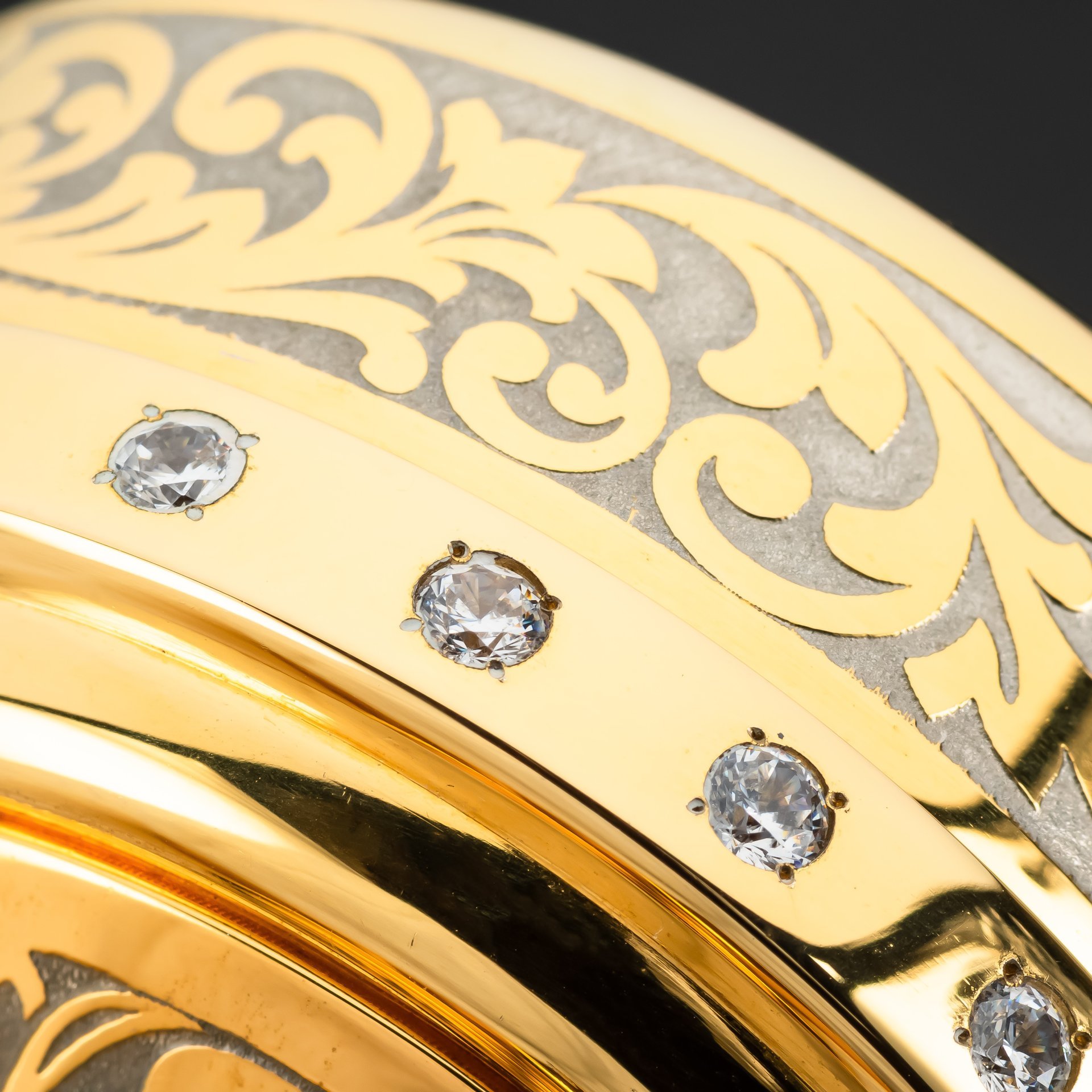 Оснаска под печать  "Герб Российской Федерации" с лазуритом и фианитами в подарочной коробке, металл, латунь золочение, лазурит, фианит, Златоуст, Российская Федерация, 2025 г.