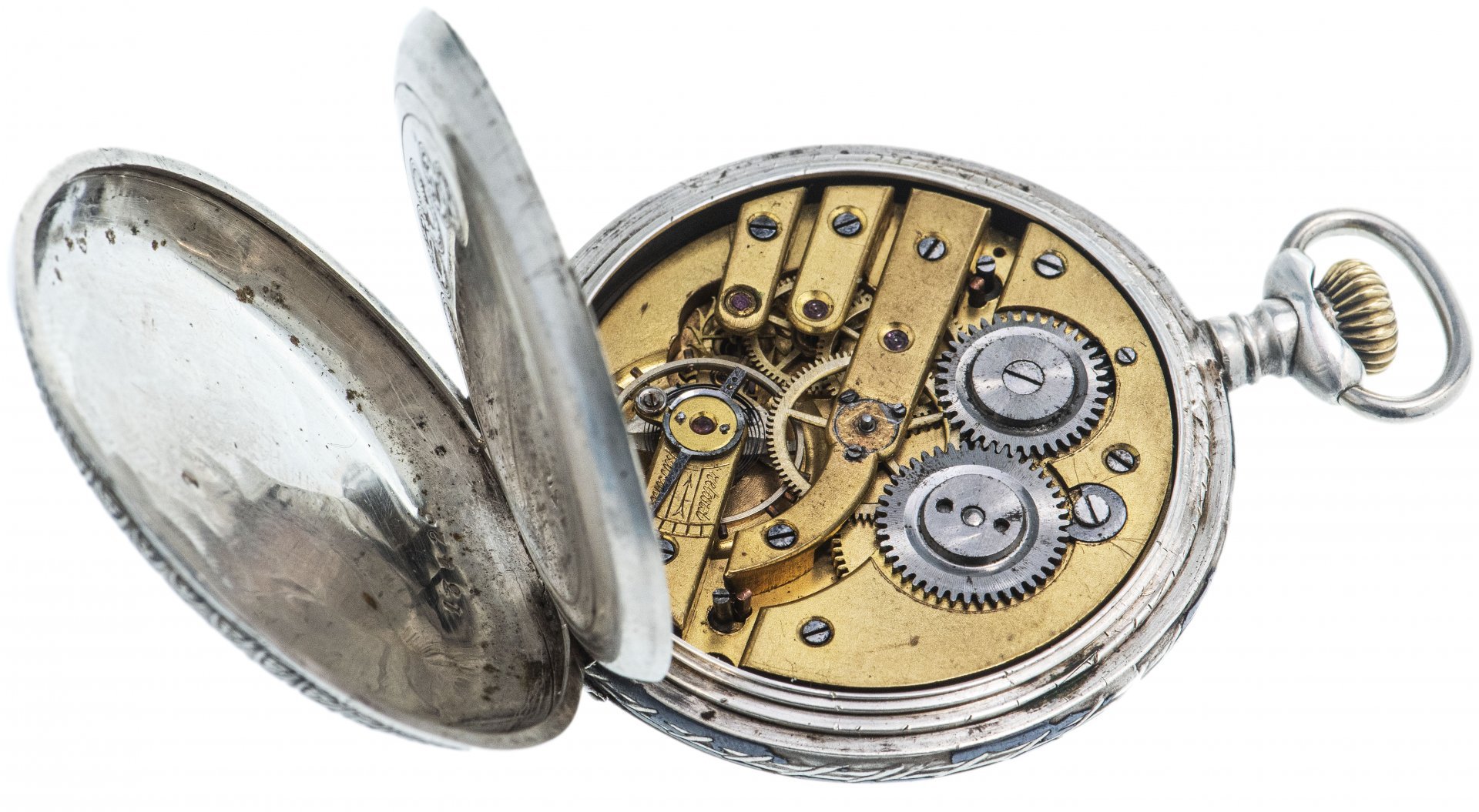 Часы карманные с шатленом, серебро 800 пр., фирма «Armada Watch», Швейцария, 1910-1930 гг.