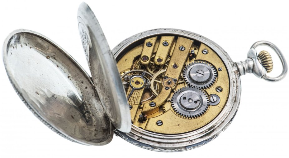 Часы карманные с шатленом, серебро 800 пр., фирма «Armada Watch», Швейцария, 1910-1930 гг.