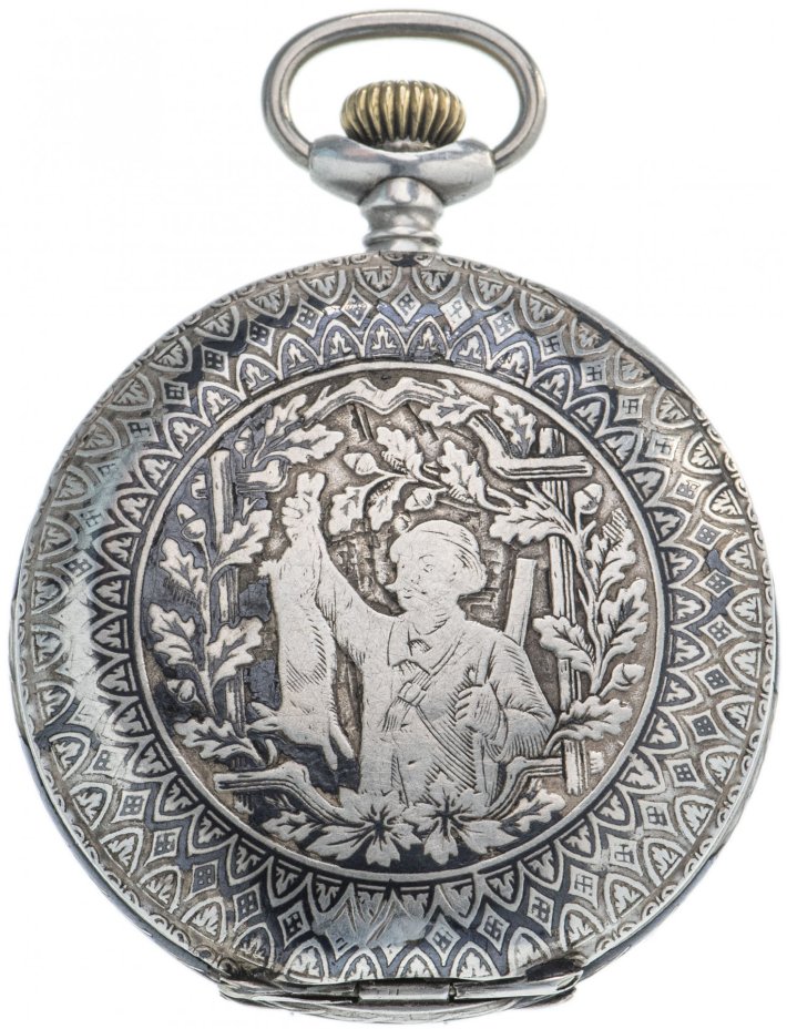 Часы карманные с шатленом, серебро 800 пр., фирма «Armada Watch», Швейцария, 1910-1930 гг.